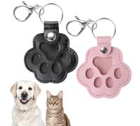 Kiiwah 2 Pcs Pet Fur Keepsake Keyrings for Dog Cat, Paw-shaped Pets Hair Collector Keychains Cute, Memorial Bereavement Gifts for Dog Cat Lover (Black+Pink)
