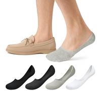 Kiiwah 4 Pairs No Show Socks Men, Low Cut Liner Invisible Short Hidden Trainer Socks with Silicone Heel Grip for men’s Canvas Shoes, Sneaker, Oxford Shoes and Casual Shoes