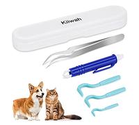 Kiiwah 5pcs Tick Removal Tool Set, Tick Remover Pliers Tick Hooks Stainless Steel Tick Remover Tick Tweezers for Dogs, Cats and Human