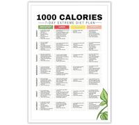 KIJDID 1000 Calories Extreme Diet Plan Dietitian Low Calorie Diet Planner For Losing Weight Meal Prep 7-Day Healthy Recipes Meal Plan Canvas Painting Wall Art Poster For Kitchen Decor 16x24in Unframed