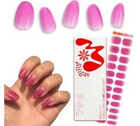 Kijibae 60% Semi-Cured Gel Nail Strips Kit (Grape Soda) - Long Lasting, Easy to Apply Premium Nail Set, 24 Pieces, Includes 2 Prep Pads, Nail File, Cuticle Stick