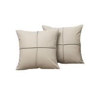 KIJING 2 pcs Faux Leather Pillow Covers Modern Decorative 18X18 Inch Cushion Cover for Couch Sofa Chair Bed (oyster grey)