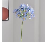 KIJING 3 Pcs Artificial Agapanthus Flowers, 29.5 Inch DIY Vase Decoration Fake Flowers for Wedding Home Office Decor Flower Arrangement Party Festival Decoration (Blue)