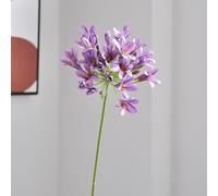 KIJING 3PCS Artificial Agapanthus Flowers, 29.5" DIY Vase Decoration Fake Flowers for Wedding Home Office Decor Floral Arrangement Party Festival Decoration (Purple)