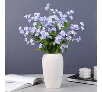 KIJING 6PCS Artificial Forget-Me-Not Flowers, Faux Floral Stems for DIY Silk Arrangements, Wedding Home Decor Vase Bouquet (Purple)