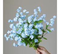 KIJING 6Pcs Forget-Me-Not Artificial Flowers,Artificial Floral Stems for Silk Arrangements,Wedding Vase Bouquet for Home Decoration(Blue)