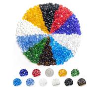KIJOU Colorful Clear Sea Glass Stone - 10 Color Aquarium Stones with Storage Box, Irregular Sea Glass Gems for Fish Tank Decor, Fairy Gardens, Vase Filler, DIY Crafts (Colorful, 2 Pounds)