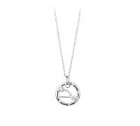 KIJSKKOPO 925 Sterling Silver Astrology Necklace, Round Hollow White Gold Plated Inlaid Zircon 12 Constellation Pendant Adjustable Choker Necklace Jewellery Gifts for Mum Wife Taurus