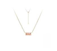 KIJSKKOPO 925 Sterling Silver Birthstone Necklace, 18K Gold Plated May March September Square Zircon Birthstone Necklace Jewellery Gifts for Women Girls Birthday Valentines Gold November