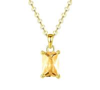 KIJSKKOPO 925 Sterling Silver December Birthstone Necklace, Gold Plated Inlaid Colored Square Zircon Adjustable Choker Chain Necklace Jewellery Gifts for Mum Wife Girlfriend November