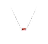 KIJSKKOPO 925 Sterling Silver December Birthstone Necklace, Square White Gold Plated Inlaid Colored Zircon Adjustable Choker Chain Necklace Jewellery Gifts for Mum Wife January