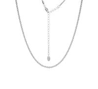 KIJSKKOPO 925 Sterling Silver Sparkling Clavicle Necklace for Women, White Gold Plated Adjustable Choker Chain Necklace Jewellery Gifts with Wedding Party Birthday Silver