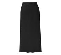 KIJSKKOPO Ladies Winter Skirts Elasticated Waist Midi Length Knitted Pencil Skirt, White Plain Side Slits A-Line Bodycon Hip Skirt Casual Work Office Warm Elegant Skirt Black XL