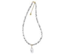 KIJSKKOPO Natural Gem Stone Chakra Bead Bracelet, Reiki Natural Stone Faceted Water Drop Pendent Crystal Choker Necklace Spiritual Jewellery Gifts for Women Girlfriend'S Mom White Crystal