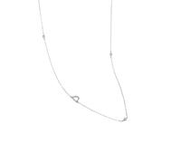 KIJSKKOPO S925 Sterling Silver Initials Necklace, 18K Gold Plated 26 A-Z Initial Letter Name Round Zircon Clavicle Necklace Jewellery Gifts for Women Birthday Valentines Mothers Day Silver D