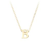 KIJSKKOPO S925 Sterling Silver Initials Necklace, 18K Gold Plated A-Z Initial Letter Name Pendant Necklace Jewellery Gifts for Birthday New Year Valentines Gift Mothers Day Gold B