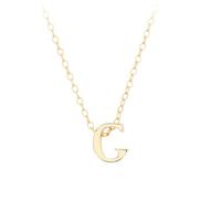 KIJSKKOPO S925 Sterling Silver Initials Necklace, 18K Gold Plated A-Z Initial Letter Name Pendant Necklace Jewellery Gifts for Birthday New Year Valentines Gift Mothers Day Gold G