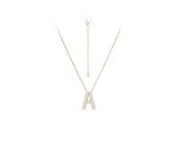 KIJSKKOPO S925 Sterling Silver Initials Necklace for Women, 18K Gold Plated A-Z Initial Letter Name Zircon Pendant Jewellery Gifts for Birthday Valentines Gift Mothers Day Gold A