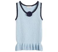Kijun Women's Corsage Ruffle Knit Vest Sky Blue