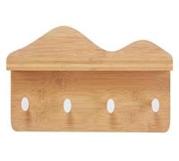 KIJyfgTR Convenience Coat Rack Wall-Mounted Coat Rack - Bamboo Wall Coat Rack Hooks, Perfect Touch for Your Entryway, Kitchen Practical(A,4 Hooks)