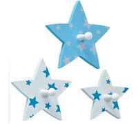 KIJyfgTR Convenience Coat Rack Wall-Mounted Coat Rack Creative Star Hook Wall Decoration Coat Hook Children's Room Key Frame Living Room Bedroom Practical(Blue)