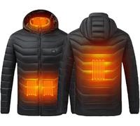 KIJyfgTR Heated Jacket for Men Women Heated Coat Hooded Heating Warm Jackets Windproof Body Warmer 4 Zones Heated Coat(XL)