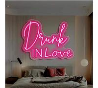 KIJyfgTR LED Neon Light Sign Drunk in Love Neon Signs for Wedding Wall Decor Custom Neon Sign Lights for Bedroom Home Engagement Decor Gift 60x40cm