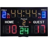 KIJyfgTR Portable 15 Digit Scoreboard Multi-function LED Scoreboard With Remote Control Indoor Wall Mounted Portable Table Top Scoreboard For Basketball, Table Tennis And Football Small