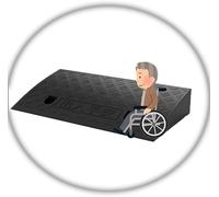 KIJyfgTR Portable Threshold Ramp For Raising The Height Of Road Kerbs Rubber Wheelchair Transition Ramp(Schwarz,50 * 13 * 3cm)