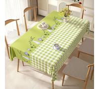 KIJyfgTR Rectangular Plastic Table Cover Country-style Print(Green,100x100cm)