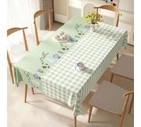 KIJyfgTR Rectangular Plastic Table Cover Country-style Print(Light Green,100x160cm)
