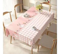 KIJyfgTR Rectangular Plastic Table Cover Country-style Print(Pink,100x180cm)