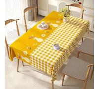 KIJyfgTR Rectangular Plastic Table Cover Country-style Print(Yellow,100x100cm)