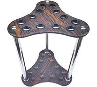 KIJyfgTR Vertical Floor Standing Billiard Cue Racks Pool Racks Triangular 12 Holes Coffee Color Black Eight Racks Ball Room Put The Ball Against The Rod Holder