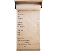 KIJyfgTR Wall Mounted Kraft Paper Dispenser And Cutter With Wooden Shelf And Paper Roll - For To-Do Lists, Menus And Note Writing(70cm/27.6inch wide)