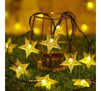 Kikasam Garden String Lights, 60LED 30Ft Garden Lights Solar Powered Waterproof 8 Lighting Modes, Solar Fairy Lights Outdoor Indoor Solar Lights for Garden Lawn Patio Landscape（Warm Light