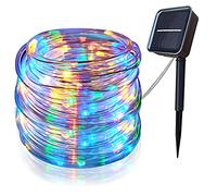 kikasam Solar String Lights Outdoor Rope Lights，39Ft 100 LED Solar Fairy Lights Outdoor Tube Lights Waterproof，Solar Garden Lights Decorative Lights for Home Party Patio Wedding Birthday (Muti-Color)