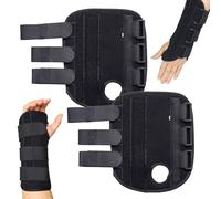 KIKAWORD 2 Pcs Wrist Splint Support Right Left Hand,Wrist Brace,for Carpal Tunnel Arthritis Tendonitis Sprains,Adjustable Straps Pain Relief,with 3 Metal Splint Stabilizer Thumb Opening