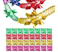 KIKAWORD 32 Pcs Christmas Ceiling Decorations, 7Ft Multi Coloured Christmas Hanging Decorations, Chrostmas Streamers, Vintage Swirls Ceiling Hanging Foil Garlands for Xmas & New Year Chrostmas Decor