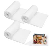 KIKAWORD 3PCS Fake Snow Blanket Roll for Christmas Deocrations 80 x 240CM,Soft White Artificial Snow Blanket for Nativity Scenes, Santa'S Grotto, Home DéCor