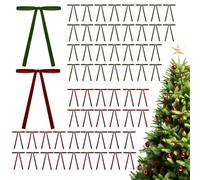KIKAWORD 60PCS Christmas Tree Bows,Velvet Bows for Christmas Tree,for Home Indoor,Outdoor, Wreaths, Garlands, Decorations,Gift Wrapping,5x7 Inches