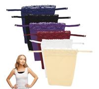 KIKAWORD 6PCS Modesty Panels for Low Cut Tops,Clip On Mock Camisole,Cleavage Cover up for Dresses,Adjustable Snap Closure,for Anti Peep Privacy Invisible