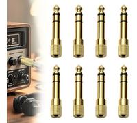 KIKAWORD 8pcs Headphone Jack Adapter,3.5mm to 6.35mm Audio Jack,6.35mm to 3.5mm Adapter,JackPlug Adaptor,for Digital Piano,Electric Keyboard,Speaker