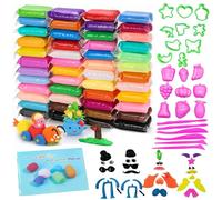 KIKAWORD Air Clay Kits for Kids, 48 Corlors Air Dry Modelling Clay, Includes 4 Tools and Project Manual, Soft and Non-Sticky, Arts and Crafts Kits for Kids Boys Girls Toys