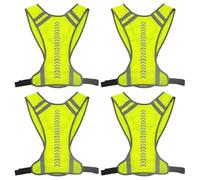 KIKAWORD Hi Vis Vest, 4 Pieces High Vis Vests, Reflective Running Gears Suitable for Jogging, Night Walking, Cycling, Hiking, Walking The Dog