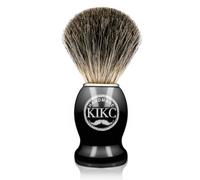 KIKC Hand Crafted Pure Badger Shaving Brush for Wet Shave, Soft Bristle, Wood Handle Black Color, Best Gift for Bearded Man