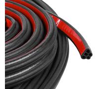 Kikerike Car Weather Stripping Self Adhesive 53Ft Double Layer 5-Hole Universal Automotive Soundproofing Weatherstrip Car Door Rubber Seal Strips for Car RV Truck Doors Window