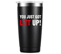 KIKERRO You Just Got Litt Up 20oz Stainless Steel Insulated Tumbler Cup Mug, Inspired by The Tv Show Suits Merchandise, Funny Gift for Suits Tv Show Fans, Birthday Christmas Gits, 20oz Black