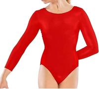 KIKFIT Girls Leotard Basic Long Sleeve Ballet Dance Leotard Kids Stretch Gymnastics Bodysuit Tops