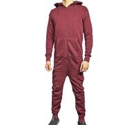 KIKFIT Unisex Adult Onesies Men & Women Cosy Nightwear Fleece Warm Snuggle All in One Zip Hoodie Jumpsuit Gift Loungewear Sizes M-XL (UK, Alpha, M, Regular, Regular, Burgundy Medium)